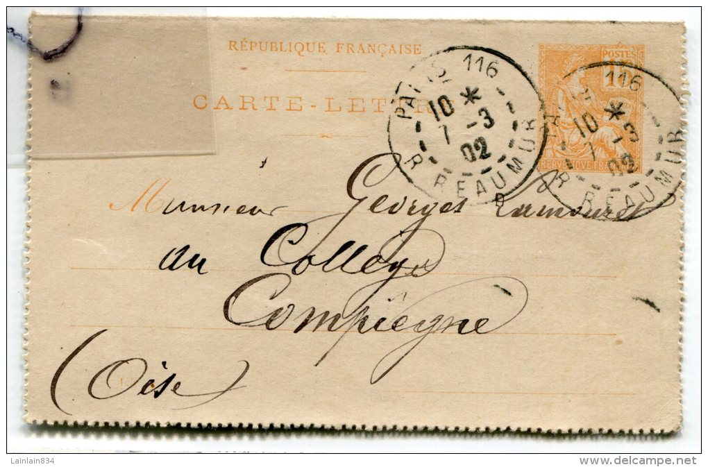- 3 Entier Postaux - 1900/1902, Cachets Paris, Bon état, à Destination De Paris, Compiégne, Scans.. - Verzamelingen En Reeksen: PAP