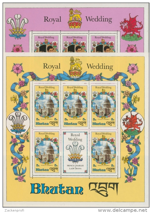 Bhutan 1981 Royal Wedding 756,758 Klb Postfrisch (G20815) - Bhoutan