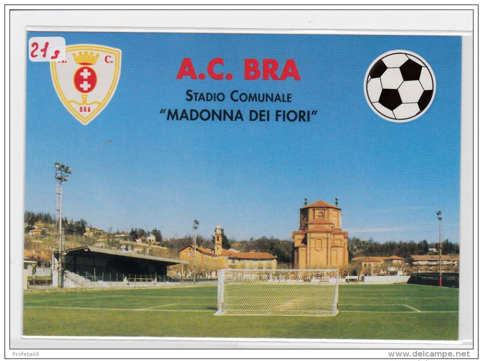 (21s) CARTOLINA " STADIO COMUNALE  BRA CALCIO "  Formato GRANDE - Calcio