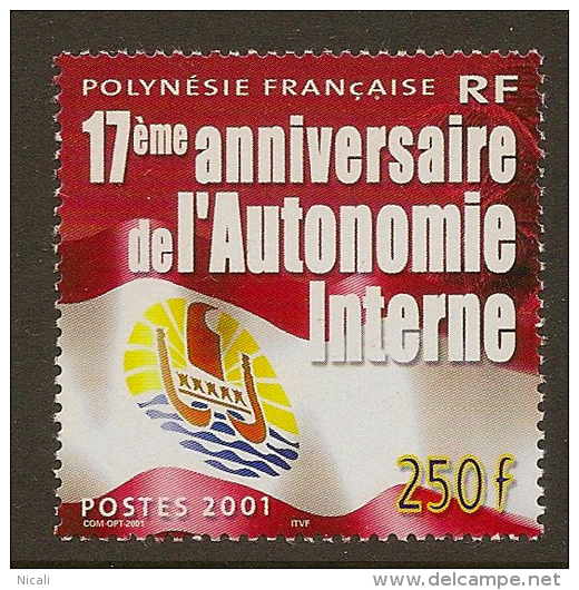 FRENCH POLYNESIA 2001 Autonomy SG 908 UNHM #OQ212 - Nuovi