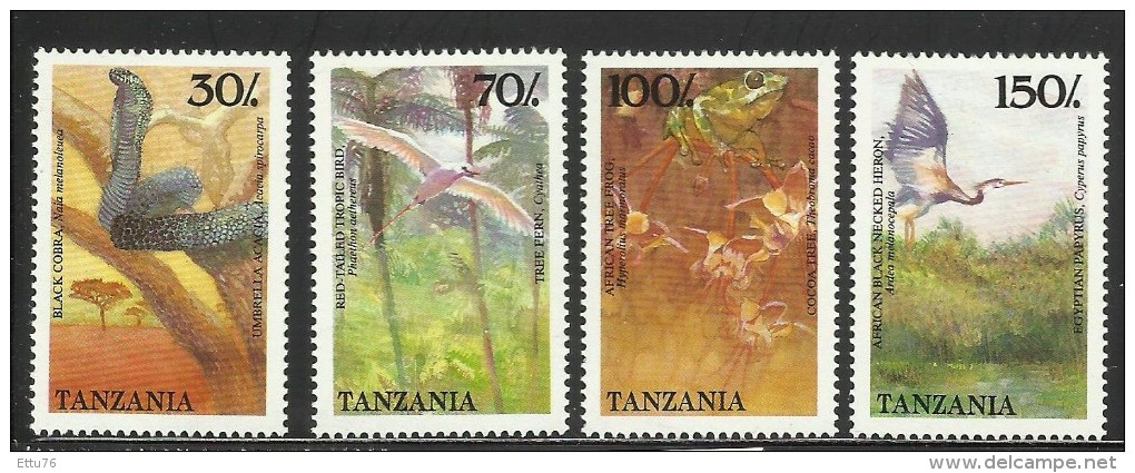 TANZANIA  1989  FLORA & FAUNA(BIRDS,FROG,SNAKE..)  4V  MNH - Altri & Non Classificati