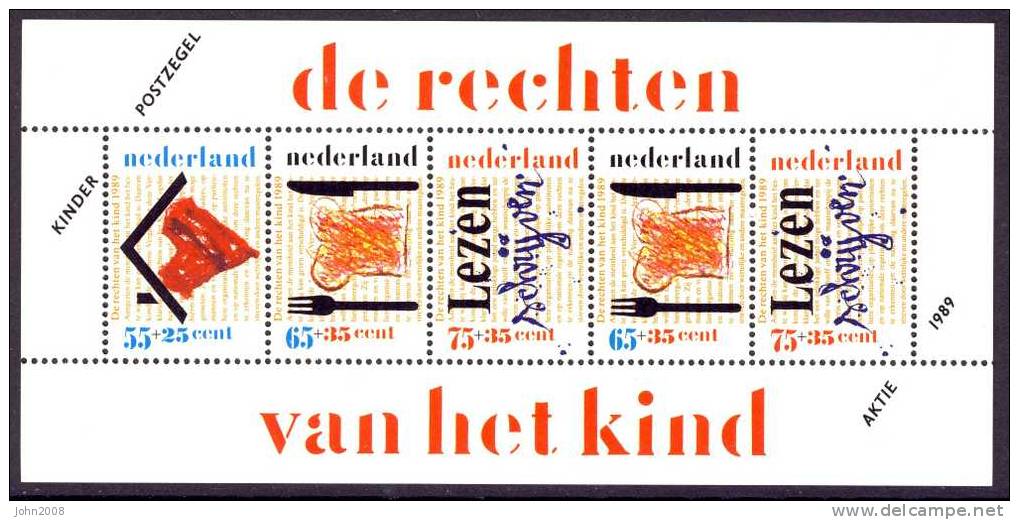 Niederlande / Netherlands 1989 : Mi Block 33 *** - Voor Het Kind - Bloques