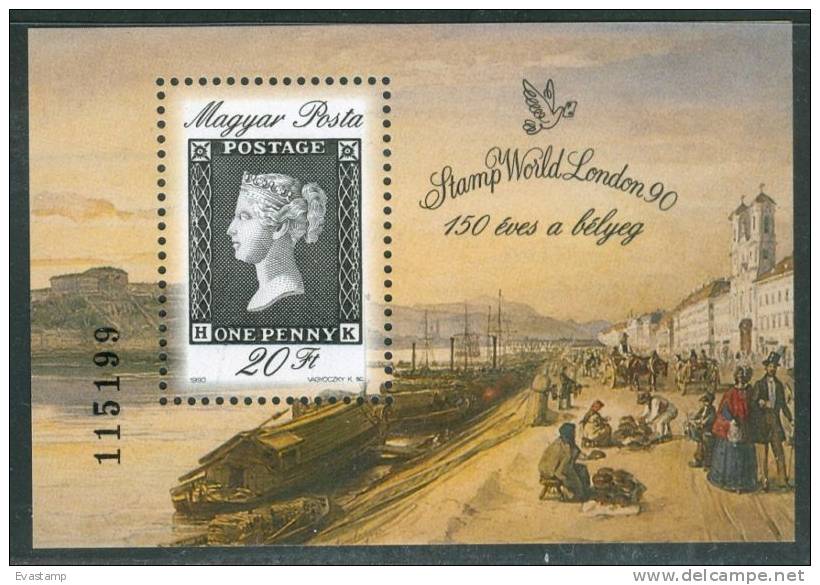 HUNGARY-1990.Souvenir Sheet - Penny Black,150th Anniv. MNH! - Ungebraucht