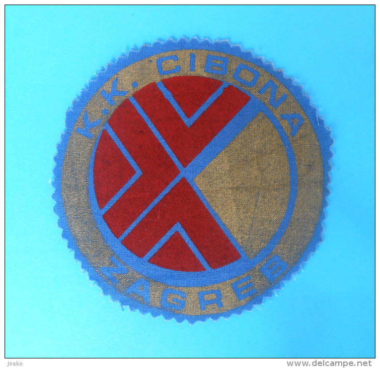 KK CIBONA Zagreb - Croatia Basketball Club ... ORIGINAL VINTAGE PATCH REMOVED FROM THE PLAYERS JERSEY * Basket-ball - Habillement, Souvenirs & Autres