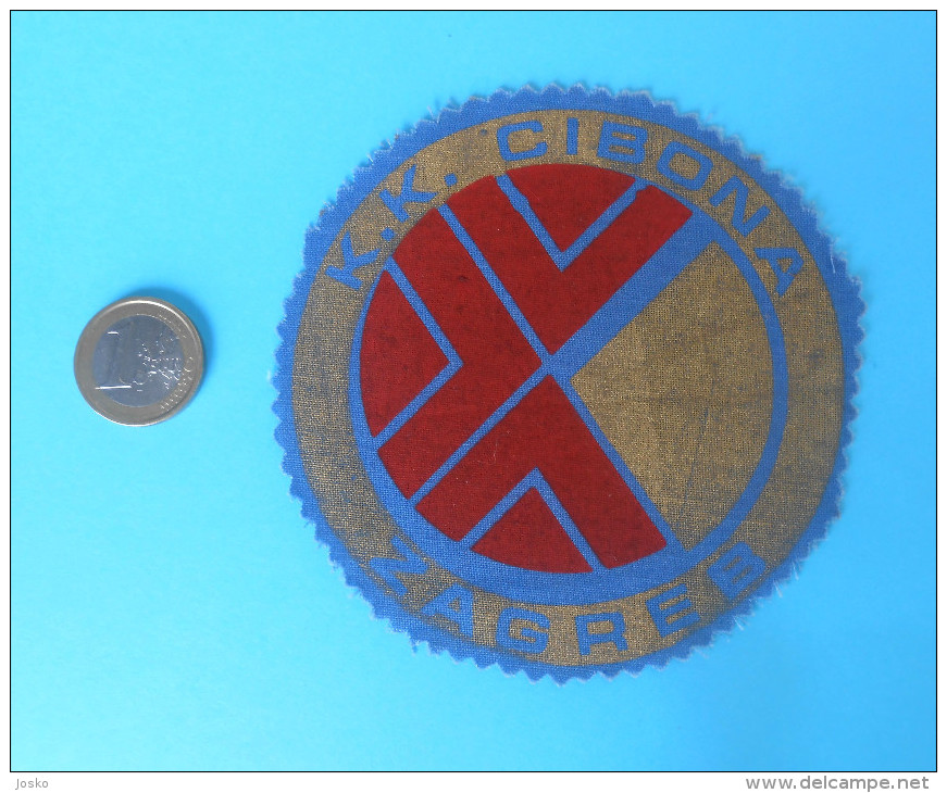 KK CIBONA Zagreb - Croatia Basketball Club ... ORIGINAL VINTAGE PATCH REMOVED FROM THE PLAYERS JERSEY * Basket-ball - Uniformes, Recordatorios & Misc