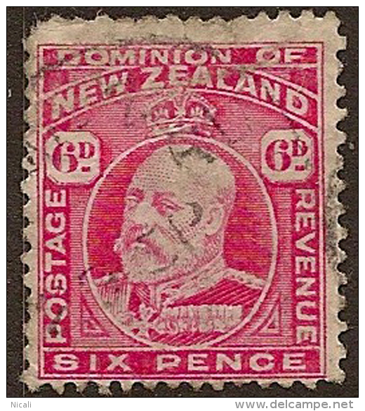 NZ 1909 6d KEVII P14x13.5 SG 403 U #OK21 - Used Stamps