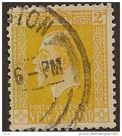 NZ 1915 2d Lemon Yellow SG 451b U #OK64 - Oblitérés