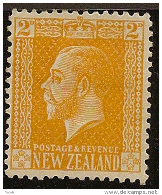 NZ 1915 2d Orange-yellow SG 448b HM #OK62 - Unused Stamps
