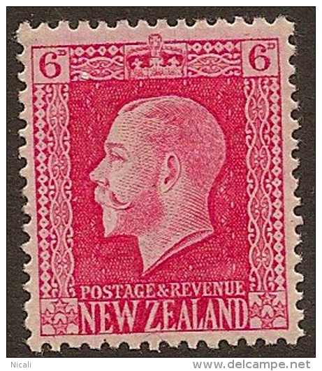 NZ 1915 6d Carmine-pink KGV SG 425d HM #OJ177 - Nuovi