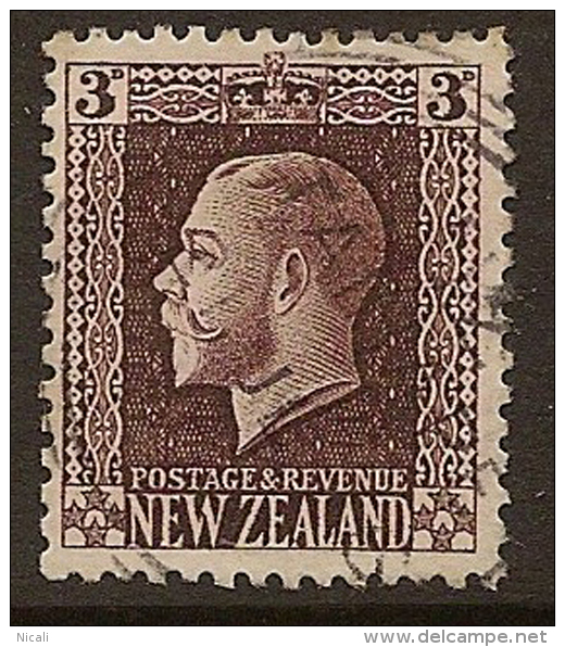 NZ 1915 3d Brown P14x13.5 SG 420 U #OK38 - Used Stamps