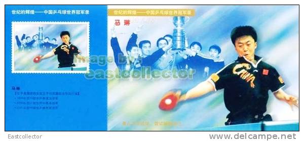 China Pre-stamped Card Postal Stationery Table Tennis (ping Pong ) World Champion -- Ma Lin - Tennis De Table