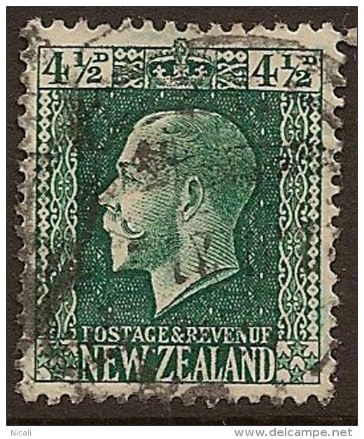 NZ 1915 4 1/2d Green P14x14.5 SG 423a U #OK45 - Used Stamps