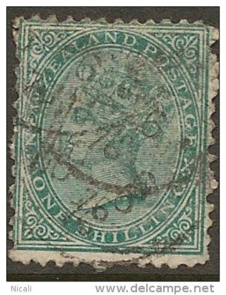 NZ 1874 1/- Green FSF SG 157 U #OI155 - Gebruikt