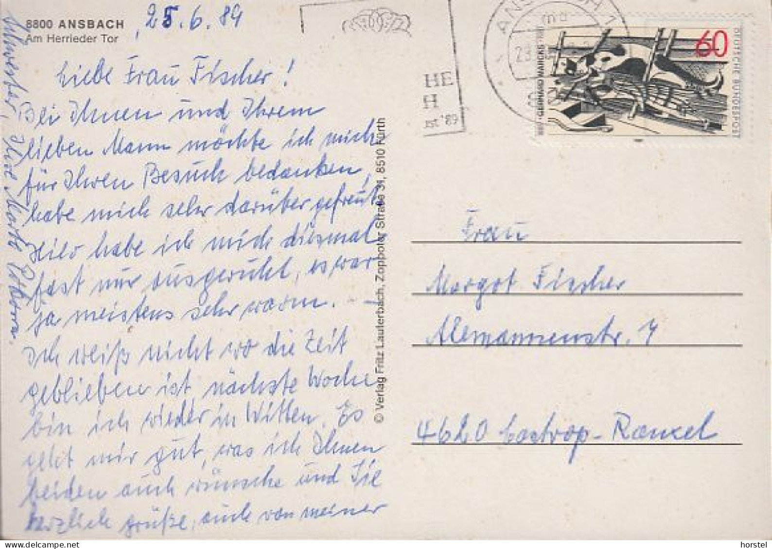 D-91522 Ansbach - Herrider Tor - Nice Stamp - Ansbach