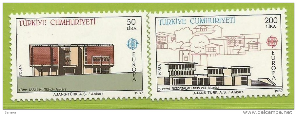 Turquie 1987 2533 2534 ** Europa Architecture Moderne - Unused Stamps