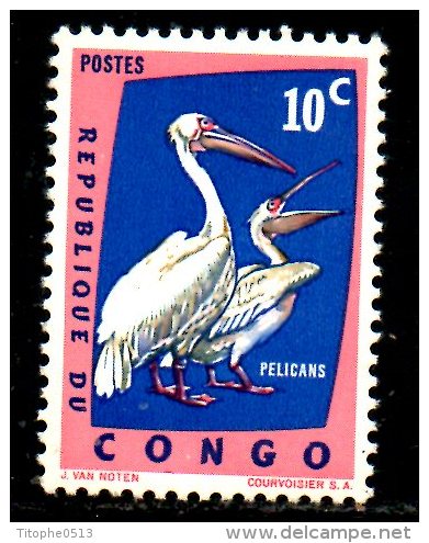 CONGO. N°481 De 1961. Pélican. - Pelicans