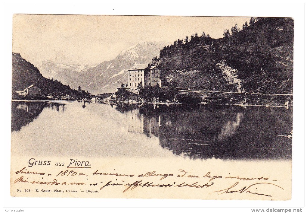 Heimat TI Piora Balkenstempel 28.8.1907 Airolo Auf AK (Gruss Aus Piora Foto Goetz) Nach Napoli It. - Lettres & Documents