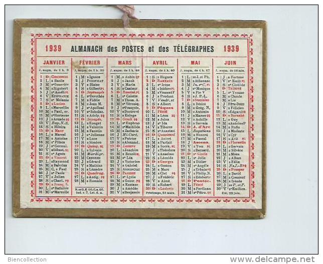 Almanach Des Postes Et Télégraphes1939.Format 12.5cm X 10cm - Tamaño Pequeño : 1921-40