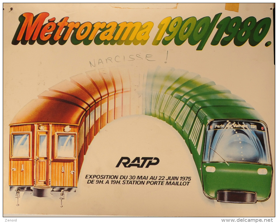 Affichette METRORAMA - RATP - 1980 - Chemin De Fer