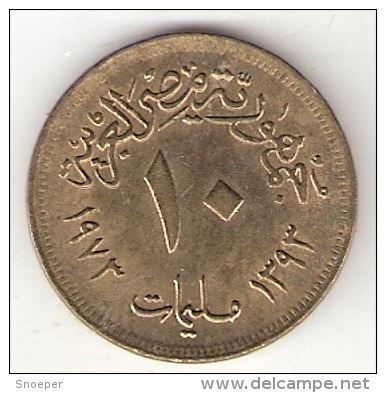 Egypte 10 Milliemes 1973  Km 435   Unc - Egypte