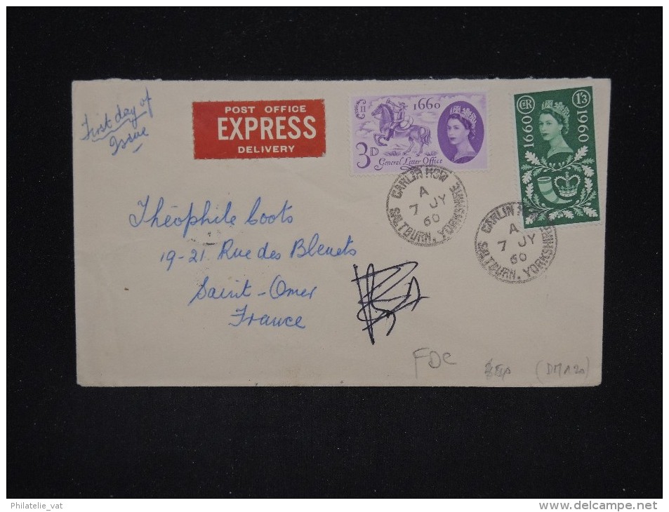 GRANDE BRETAGNE - Enveloppe  F.D.C. En Express Pour La France En 1960 - Joli Aff. - A Voir - Lot P10541 - 1952-1971 Pre-Decimale Uitgaves