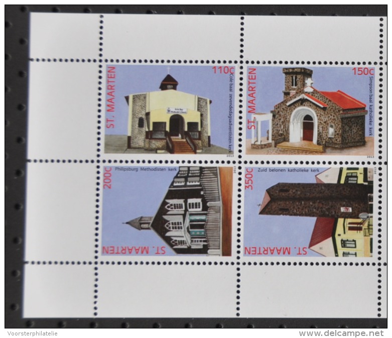 ST MAARTEN ++ NEW NEW ++ 2013 SERIE KERKEN CHURCHES   MNH NEUF ** - Curaçao, Nederlandse Antillen, Aruba