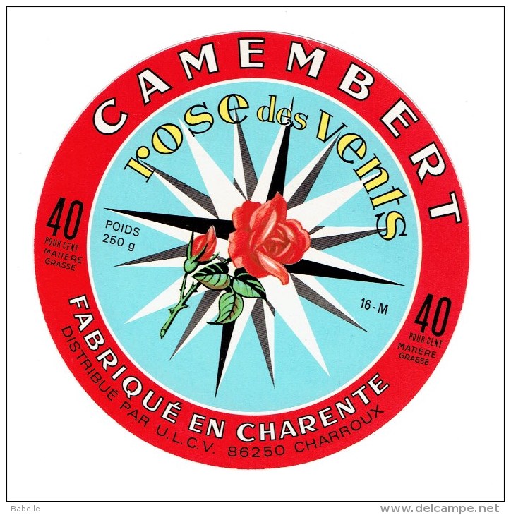 Et. Camembert Des Charentes " ROSE Des VENTS " 40% - Fromage