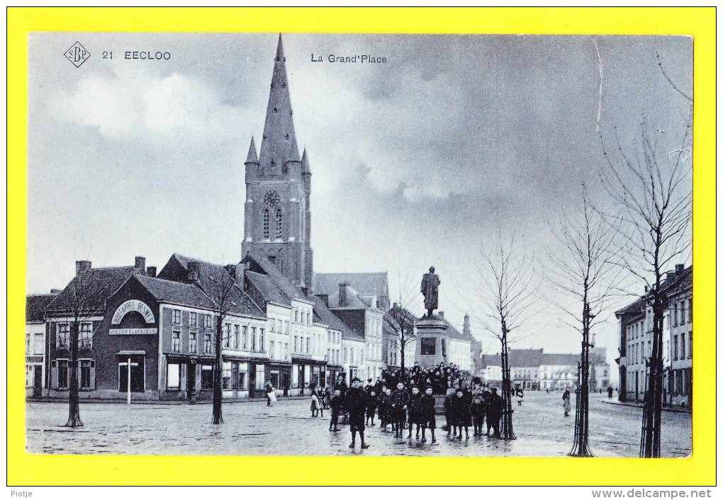 * Eeklo - Eecloo (Gent - Oost Vlaanderen) * (SBP, Nr 21) La Grand'Place, Animée, Enfants, TOP CPA, Statue, Rare - Eeklo