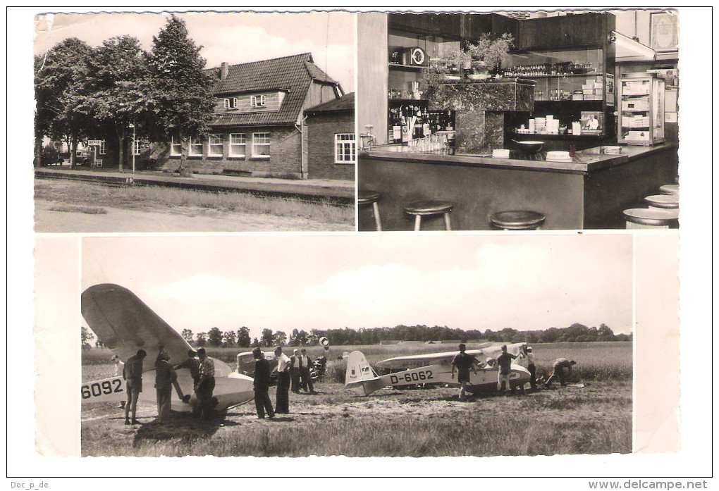 Deutschland - Repke über Wittingen - Gasthof " Zum Bahnhof " - Segelflugzeug - Flugzeug - Landpoststempel - Landpost - Gifhorn