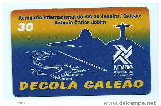 LSJP BRAZIL PHONECARD AVIATION  INTERNATIONAL AIRPORT RIO DE JANEIRO GALEAO ANTONIO CARLOS JOBIM TELEMAR - Vliegtuigen