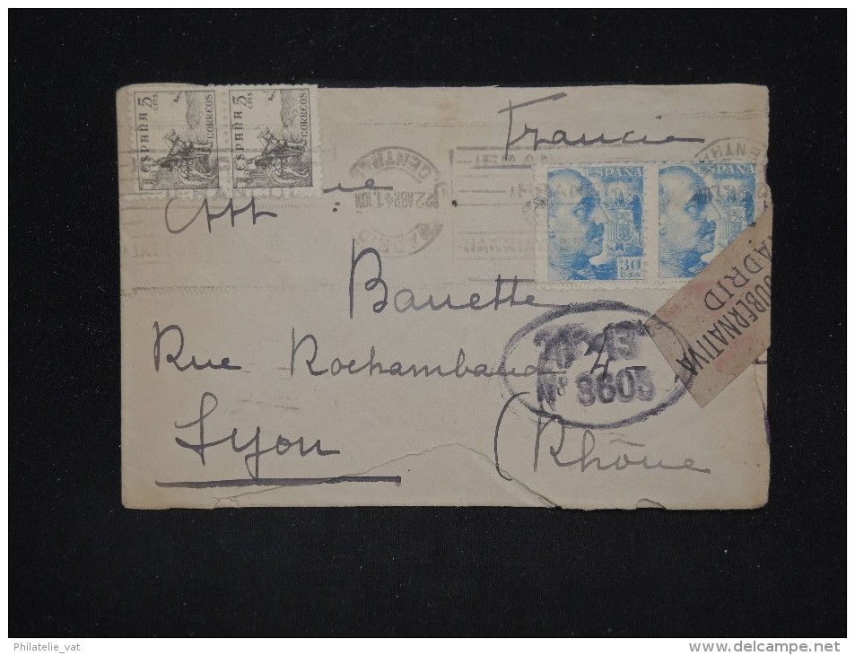 ESPAGNE - Enveloppe De Madrid Pour La France Avec Censure En 1941 - A Voir - Lot P10572 - Republicans Censor Marks