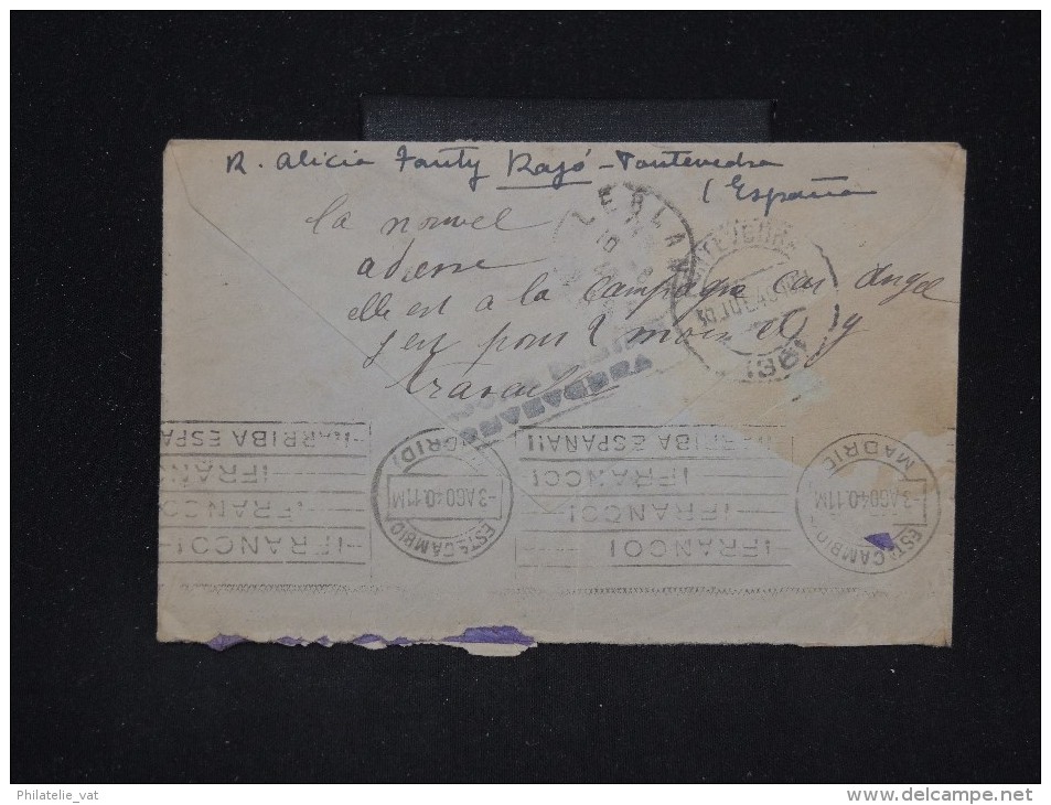 ESPAGNE - Enveloppe De Rajo Pour La France Avec Censure En 1940 - A Voir - Lot P10574 - Republikanische Zensur