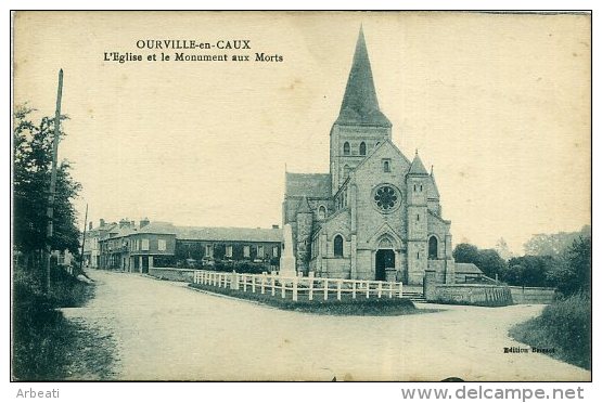 76 OURVILLE-en-CAUX ++ L'Eglise Et Le Monument Aux Morts ++ - Ourville En Caux