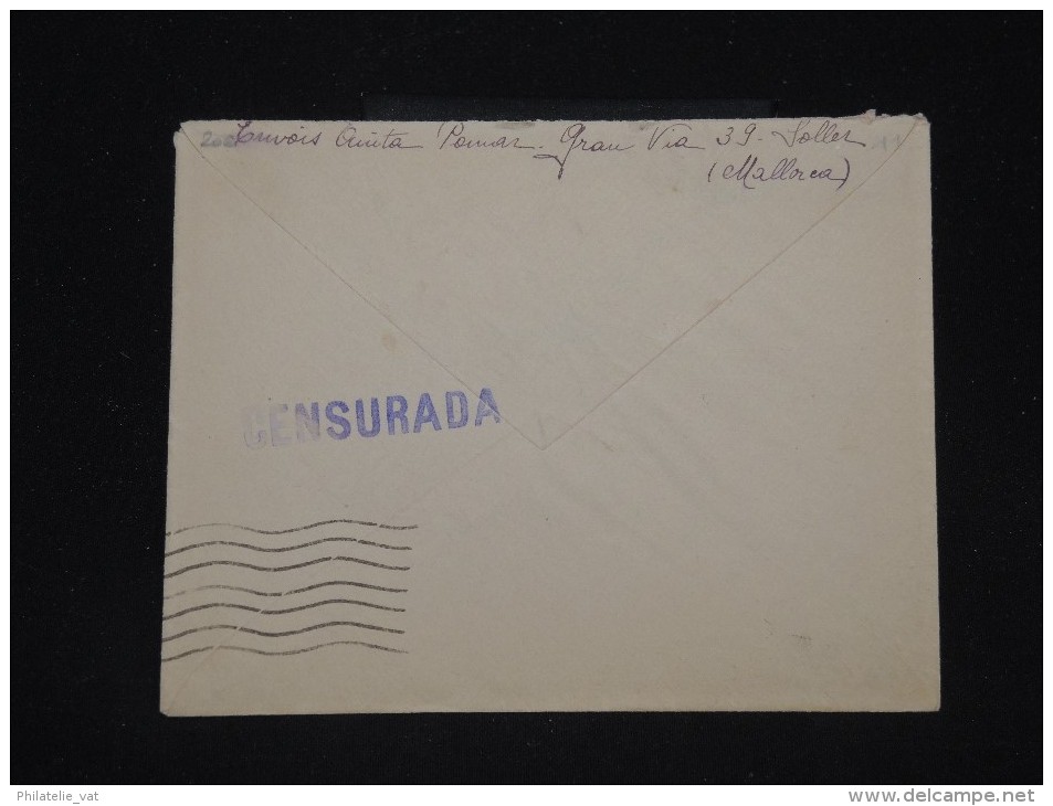 ESPAGNE - Env De Soller Pour Paris 1937 Avec Vignette Nationaliste Et Censure Au Dos -  A Voir - Lot P10578 - Republicans Censor Marks