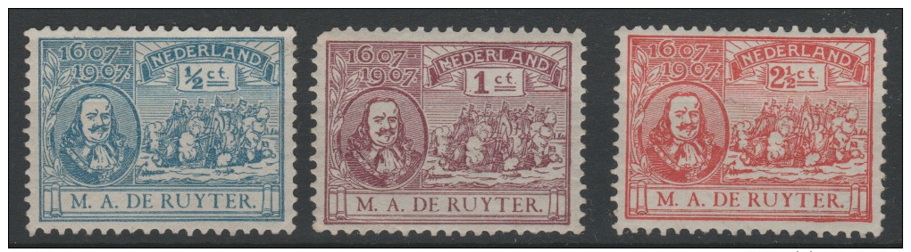 STAMPS - PAYS-BAS 1907  - Y&T N°  73 *  ,74 ** , 75 **   - 37 € - Ungebraucht