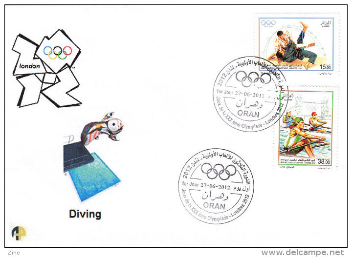 Algeria FDC 1625/6 Olympic Games London 2012 Sport Plongeon Dive Diving Kopfsprung Zambullida Tuffo - High Diving