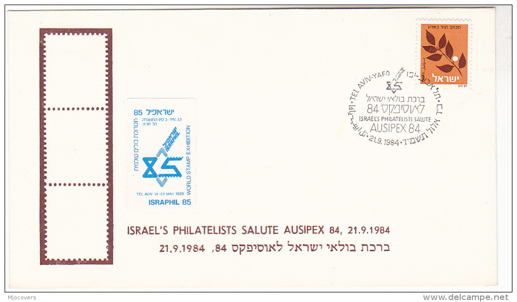 1984 ISRAEL AUSIPEX  EVENT COVER With  ISRAPHIL LABEL  Stamps - Covers & Documents