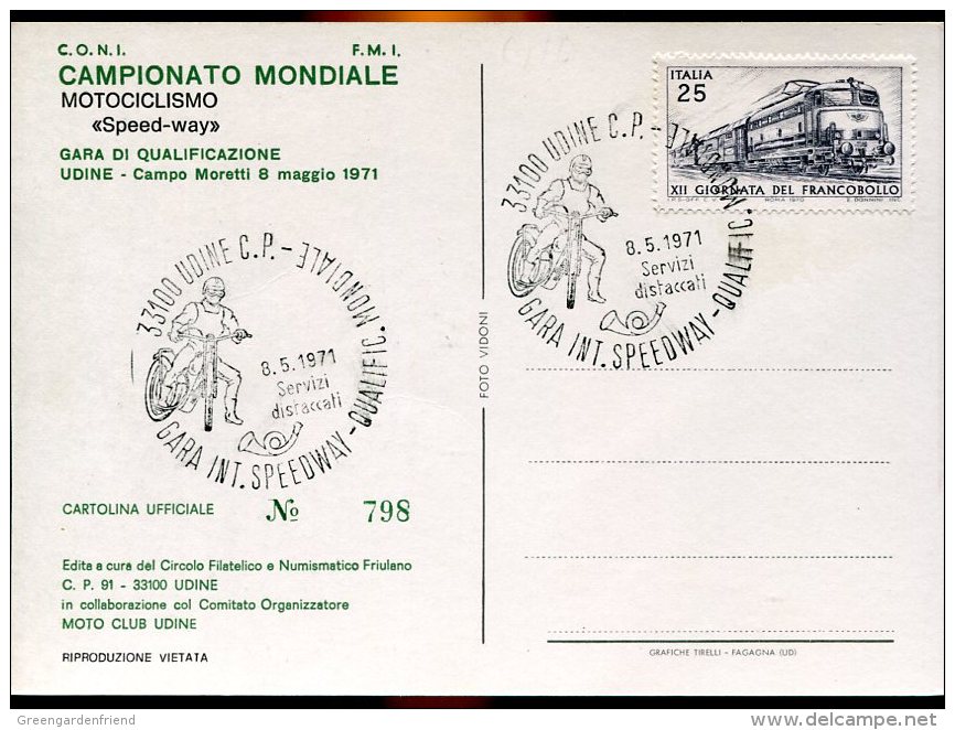 059 - Italia, Special Postmark Udine 1971 Speedway Qualification - Motorfietsen