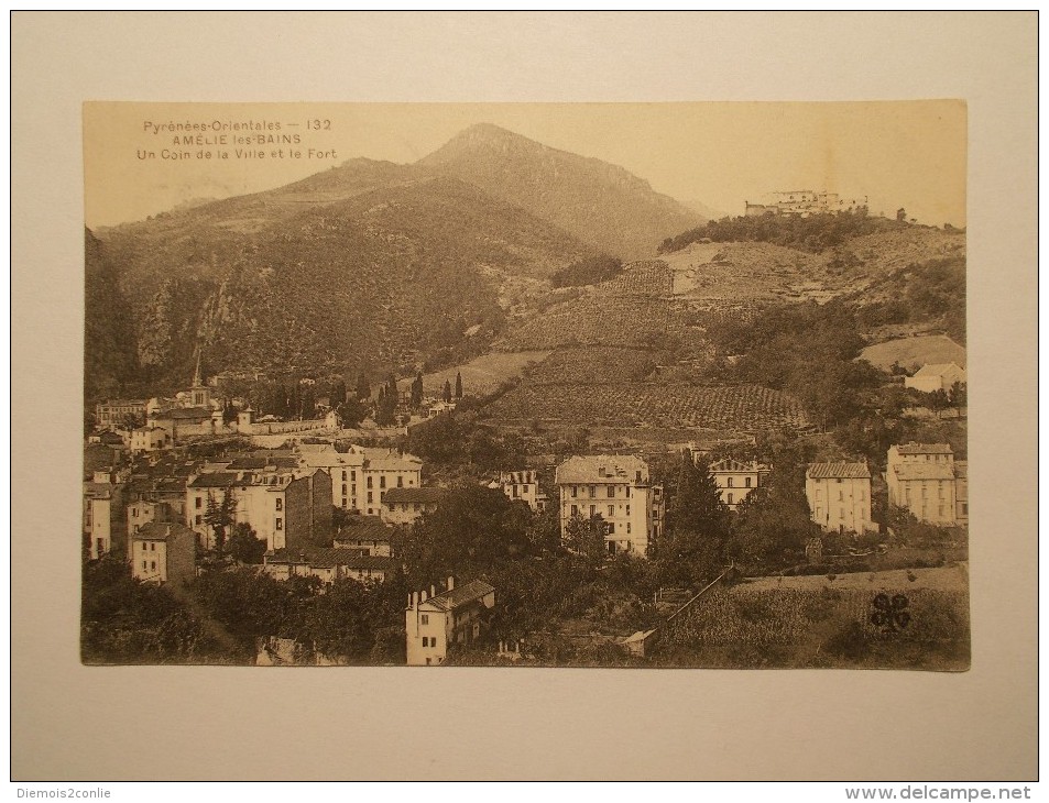 Carte Postale - AMELIE LES BAINS (66) - Un Coin De La Ville Et Le Fort (541/1000) - Autres & Non Classés