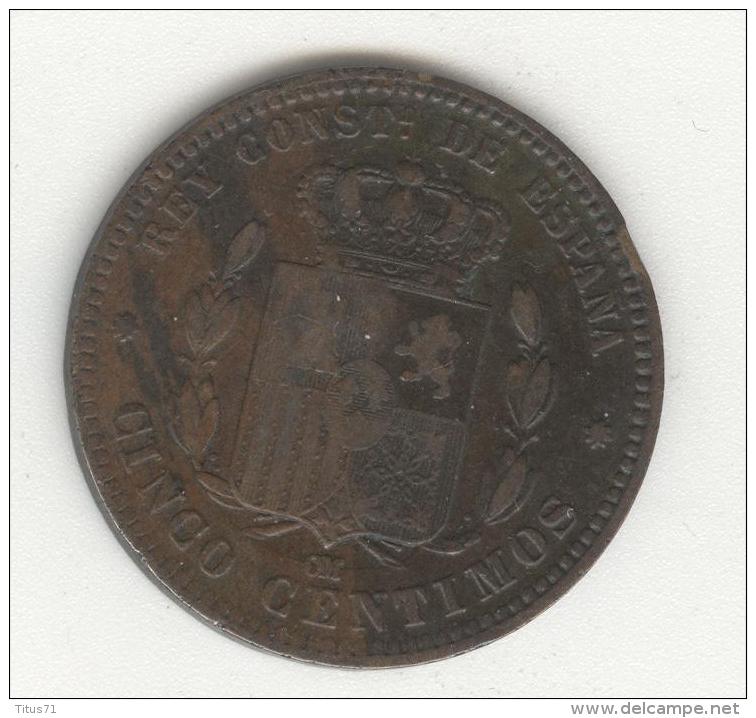 Cinco Centimos Espagne / Spain 1879 Alphonse XII TTB - Other & Unclassified