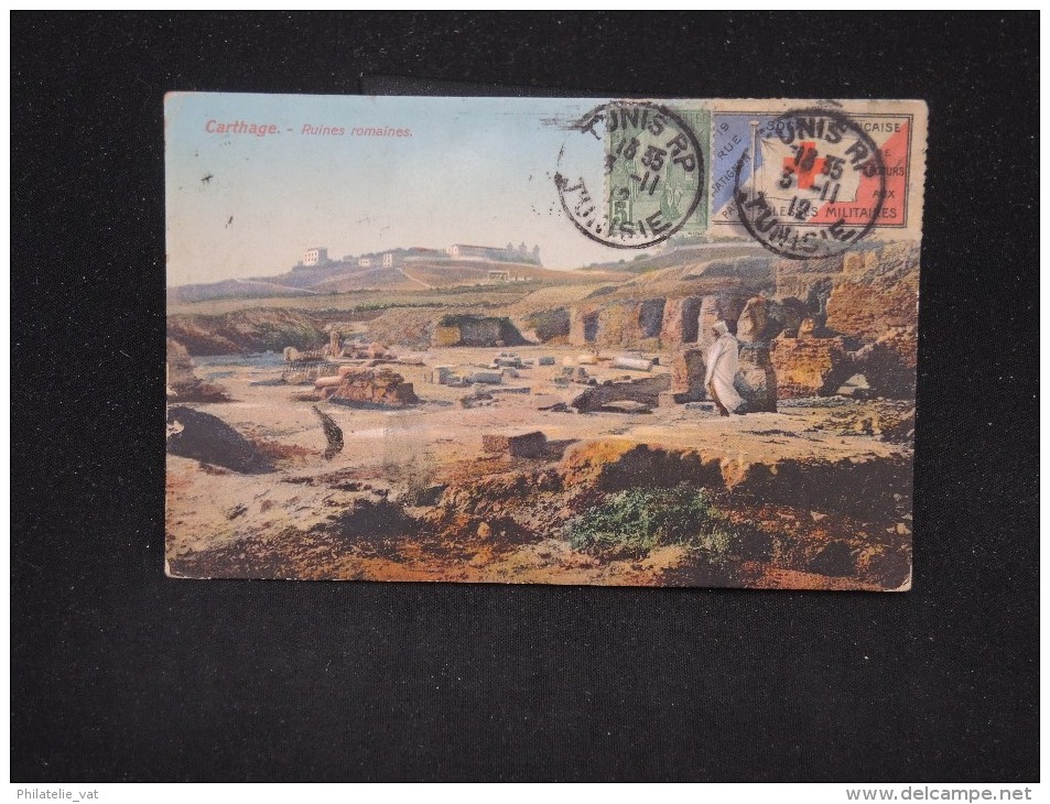 FRANCE - Vignette Croix Rouge Sur Cp De Carthage En 1912 - Aff. Plaisant - A Voir - Lot P10603 - Rode Kruis