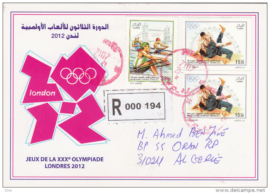 Algeria RMail 1625/6 Olympic Games London 2012 Sport Judo Rowing Aviron - Summer 2012: London