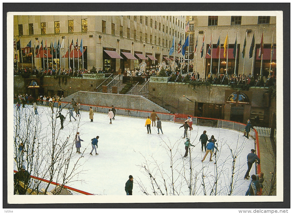 United States,  New York, Rockefeller Plaza Skating Rink. - Parks & Gardens