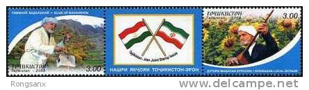 2008 TAJIKISTAN Music Instruments JOINT WITH I*an Strip Of 2v +label - Tadjikistan