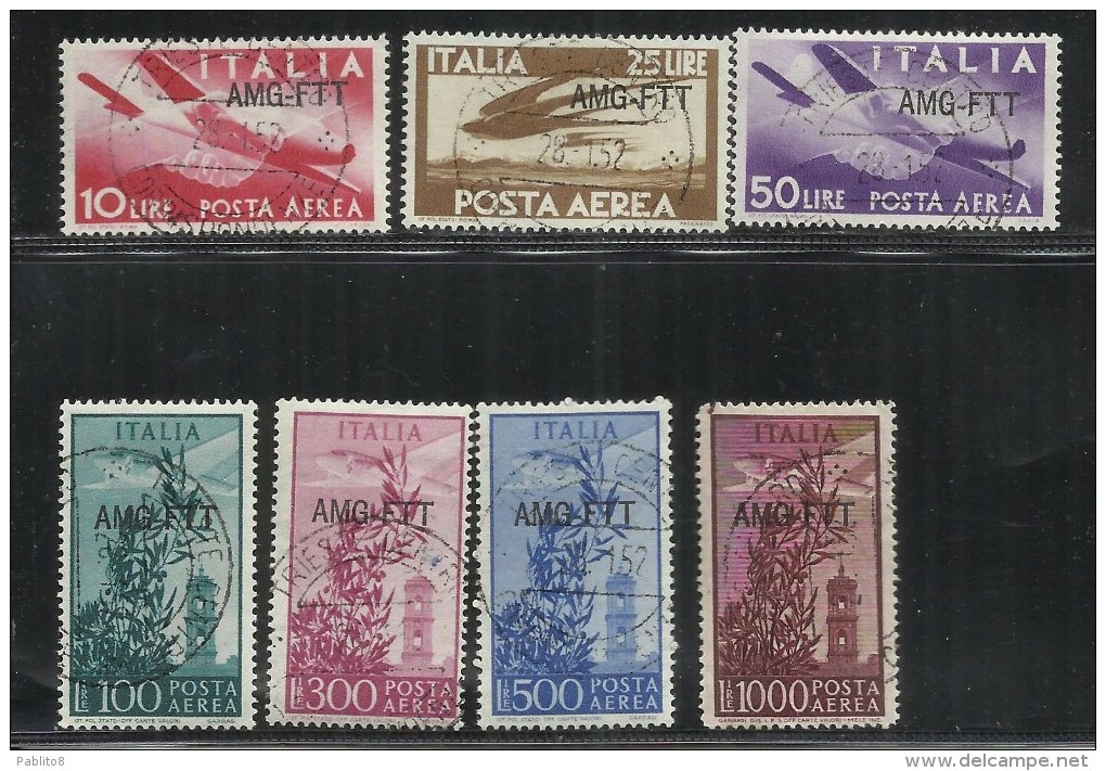 TRIESTE A 1949 - 1952 AMG - FTT ITALIA ITALY OVERPRINTED POSTA AEREA CAMPIDOGLIO E DEMOCRATICA SERIE COMPLETA USATO USED - Altri & Non Classificati