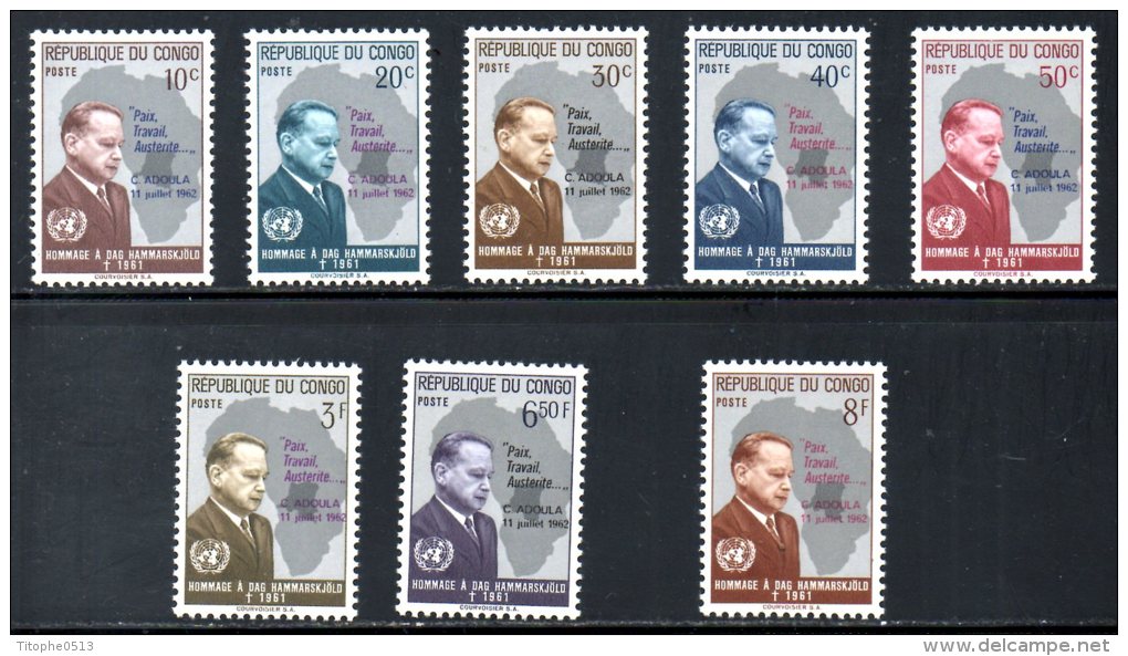 CONGO. N°454-61 De 1962. Dag Hammarksjöld. - Dag Hammarskjöld