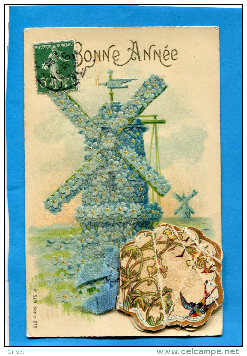 ALMANACH 1908+en Dépliant Sur Carte  De Voeux - Petit Format : ...-1900