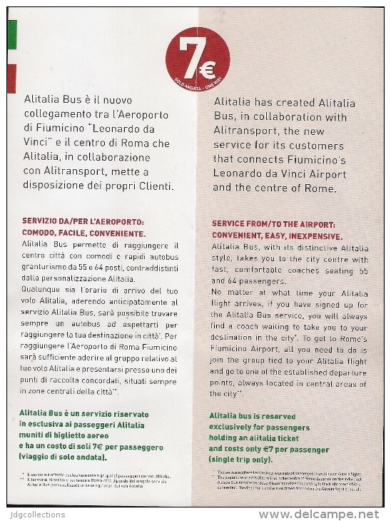 # ALITALIA BUS ROME-FIUMICINO AIRPORT Service Improvement Advert Aviation Air Publicitè Pubblicità - Pubblicità