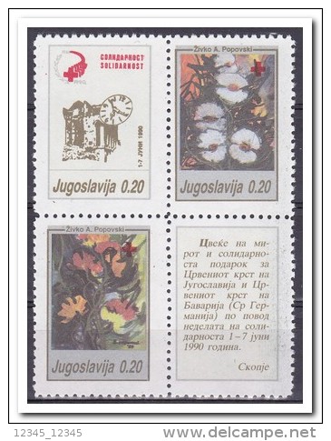 Joegoslavië 1990, Postfris MNH, Flowers, Red Cross - Ongebruikt