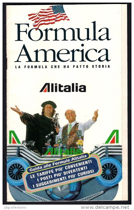 # ALITALIA FORMULA AMERICA - Featuring RENZO ARBORE 1980s 36 Pages Advert Aviation Air Publicitè Pubblicità Werbung - Pubblicità